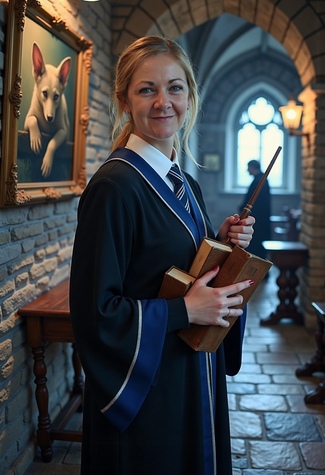 amy773 blue eyed woman stands in the dim-FLUX TRAI